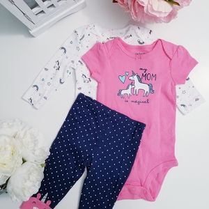 NEW! CARTER'S - 6M - 3 Piece set outfit